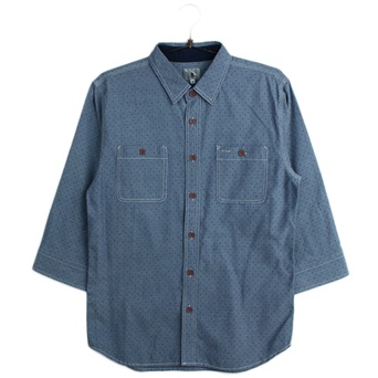 TAKEO KIKUCHI도트 패턴 배색 셔츠  /  MEN M